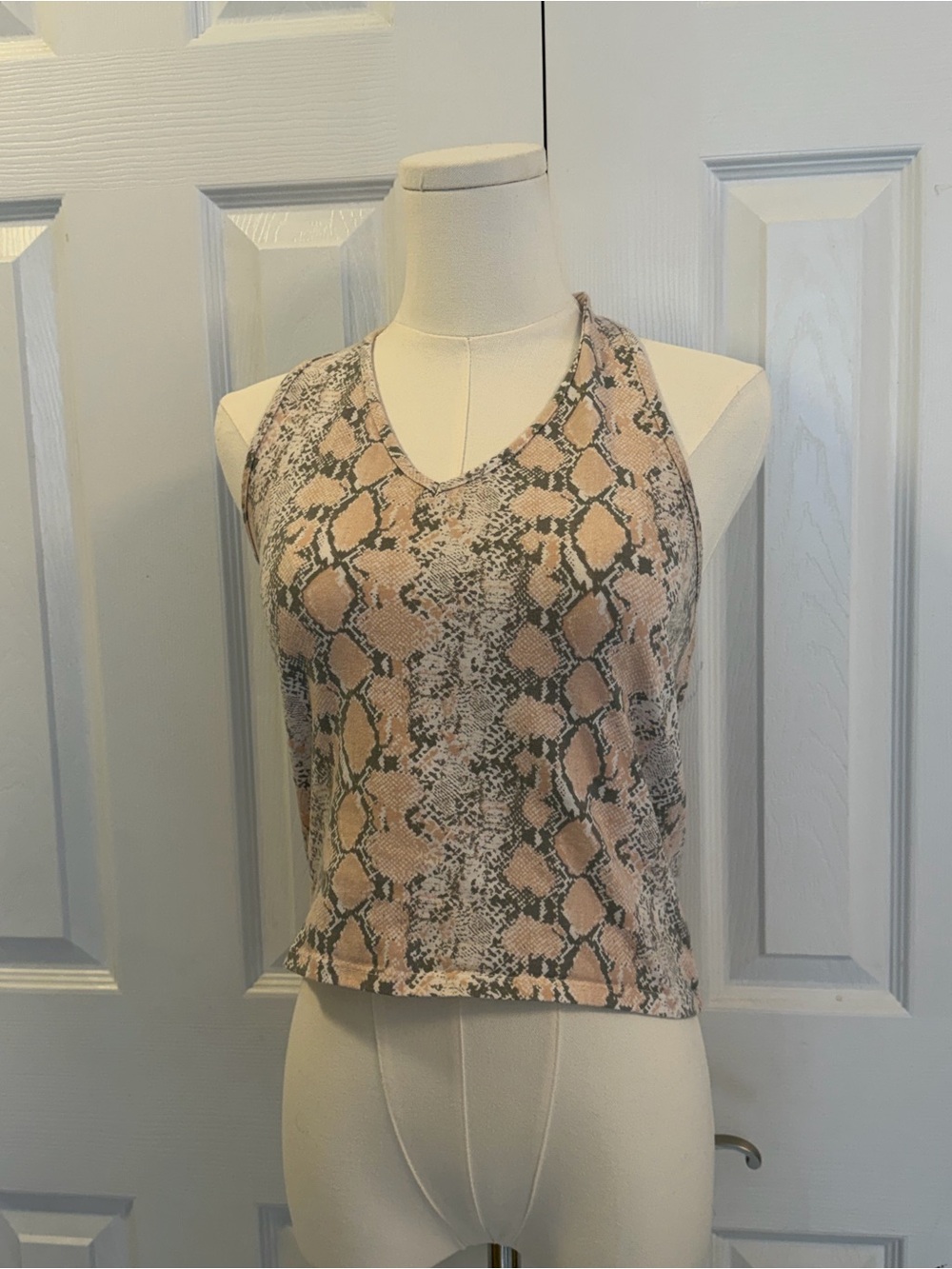 American Eagle Snakeskin Print Halter Tank Top XS Y2K